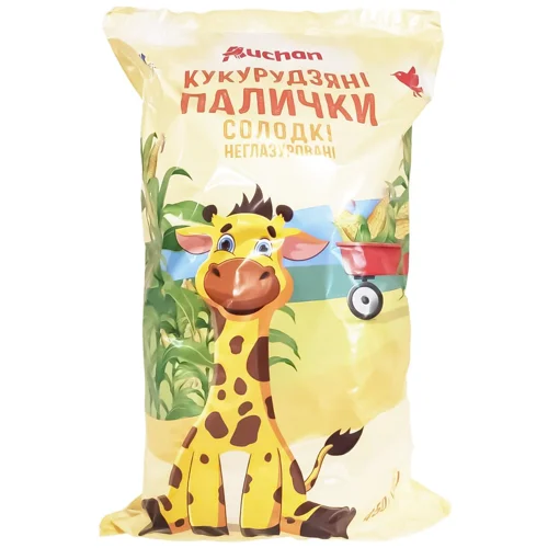 Палички кукурудзяні Auchan солодкі неглазуровані 450г