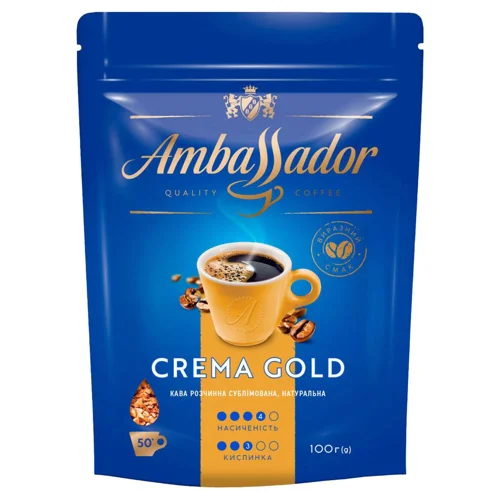 Кава розчинна Ambassador Crema Gold 100г
