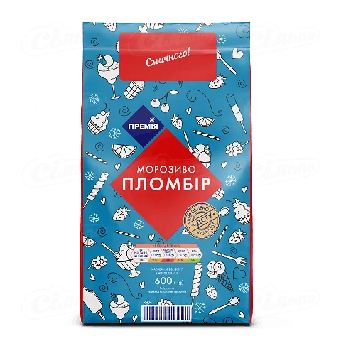 Морозиво «Премія» пломбір, 600г