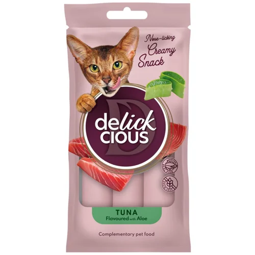 Ласощі для котів Delickcious з тунцем та алое 4шт х 15г