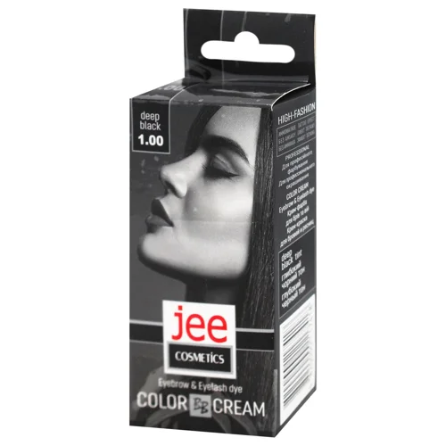 Крем-фарба для брів та вій Jee Cosmetics №1.00 глибокий чорний 5мл