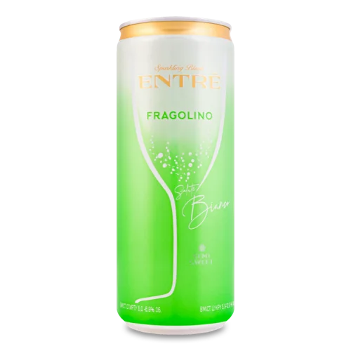 Ігристий Винний Напій Напівсолодкий Fragolino Salute Bianco, з/б, 0.33л, 6-6.9%