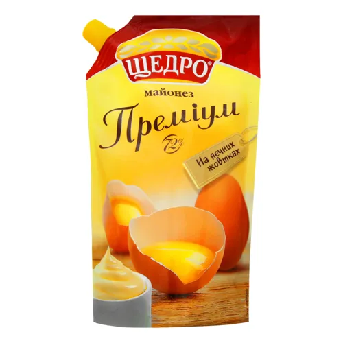 Майонез 72% Премиум Щедро д/п 350г
