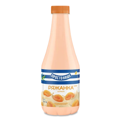 Ряжанка 2.9% Натуральна з Наповнювачем Курага, Пластикова Пляшка 700г