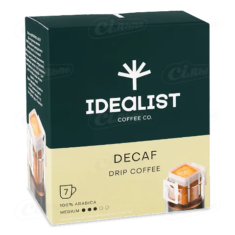 Кава мелена Idealist Coffee Co. Decaf дріп-пакет, 7*12г