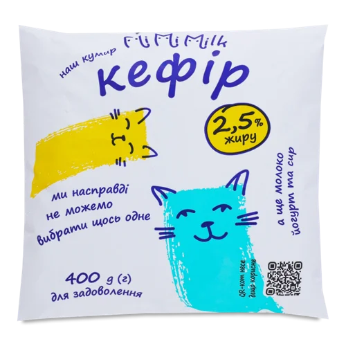 Кефір 2.5% Mimimilk Натуральний, м/у 400г