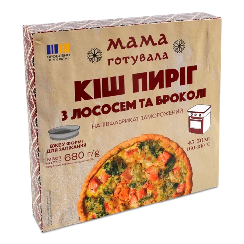 Кіш Заморожений З Лососем Та Броколі, В/К, 680г