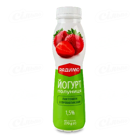 Йогурт РадиМо Лактоімун полуниця з пробіотик 1.5%, 270г