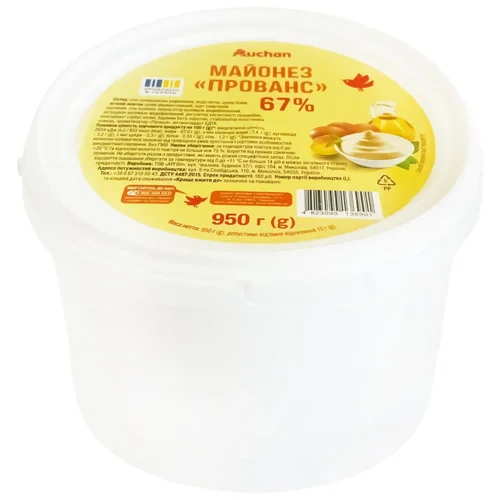 Майонез Auchan Прованс 67% 950г