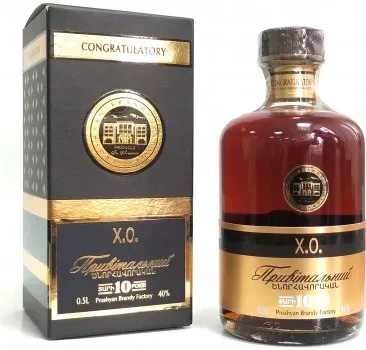 Коньяк "Приветственный" 10 років 0.5л 40% в коробці