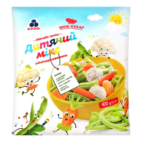 Суміш овочева швидкозаморожена Дитячий мікс Рудь м/у 400г