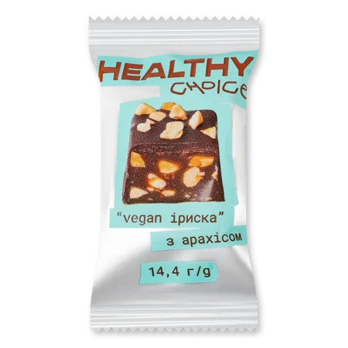 Шоколадна Цукерка З Арахісом Vegan Іриска Healthy Choice, 14.4г