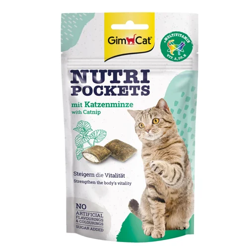 Ласощі для котів GimCat Nutri Pockets мультивітамінні з котячою м'ятою 60г