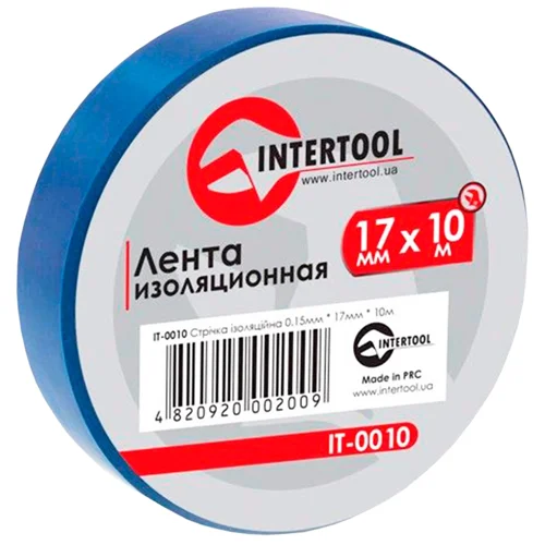 Стрічка Intertool ізоляційна синя 17мм х 10м IT-0010