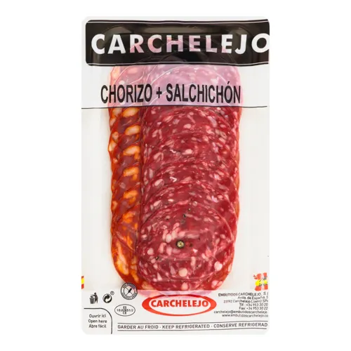 Ковбаса в нарізці Сhorizo+Salchichоn Extra Carchelejo вищого ґатунку 90г