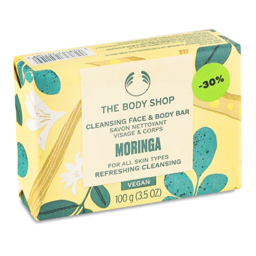 Мило The Body Shop Морінга для Обличчя Та Тіла, Натуральне, 100 г