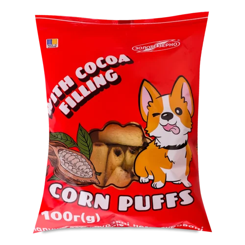 Кукурудзяні Палички Неглазуровані З Начинкою З Какао, Золоте Зерно, 100г