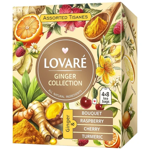 Чай трав'яний Lovare Assorted Tisanes Ginger Collection 1,5г х 32шт