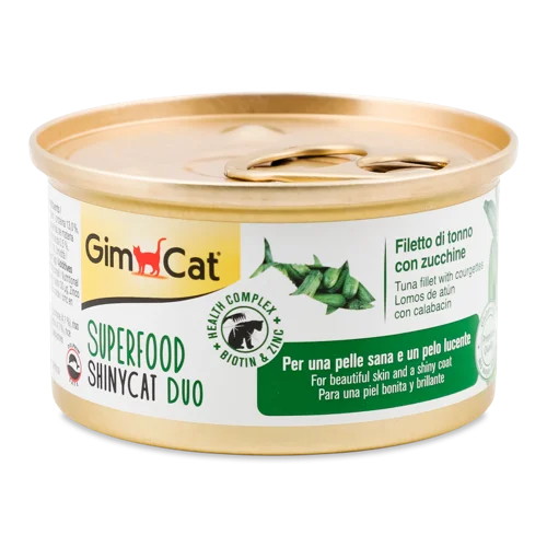 Корм Консервований Для Котів Усіх Порід З Тунцем Та Цукіні GimCat, З/б 70г