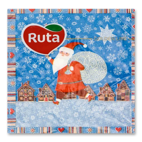 Серветки паперові 2-шарові Санта Клаус Ruta 20шт, в/с, 33х33см