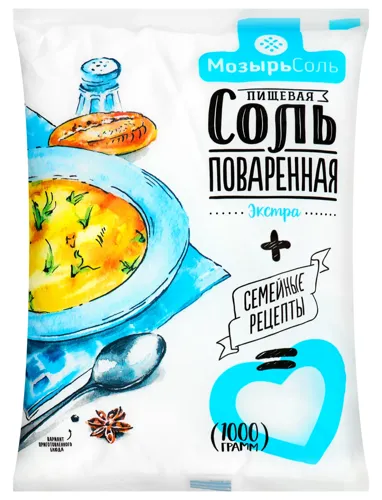 Сіль харчова кухонна Екстра Полісся Мозырьсоль м/у 1000г