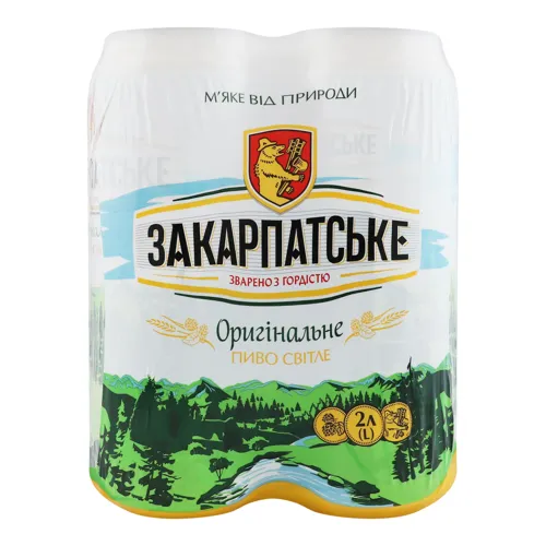 Пиво 4.4% світле Оригінальне Закарпатське з/б 4х0.5л