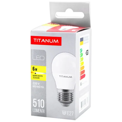 Лампа світлодіодна Titanum G45 6W E27 3000K