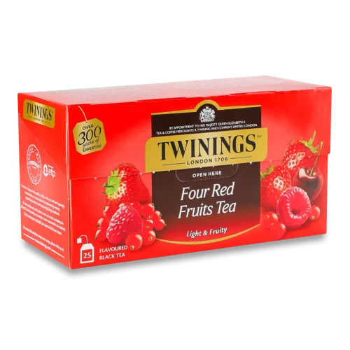 Чай Чорний З Червоними Фруктами Twinings, Картонна Упаковка, 25х2г