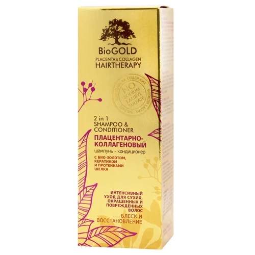 Шампунь-кондиціонер BioGold Плацентарно-коллагеновий Блиск і відновлення 200мл