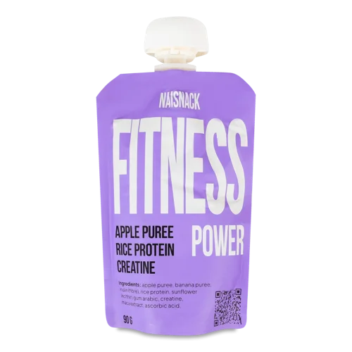 Снек-Пюре Яблучно-Бананове Гомогенізоване Стерилізоване, Фітнес Naisnack, 90г
