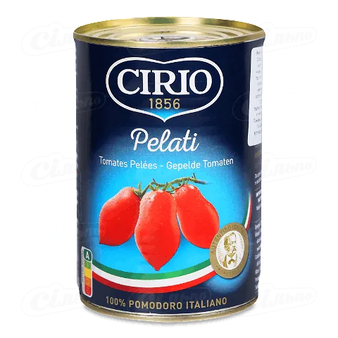 Томати Cirio Pelati очищені в томатному соку, 400г