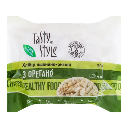 Хлібці пшоняно-рисові з орегано Tasty Style м/у 30г