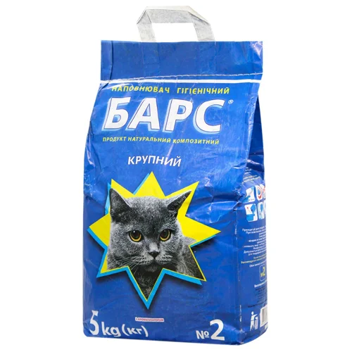 Наповнювач гігієнічний Барс №2 для котів бентонітовий крупний з ароматизатором 5кг