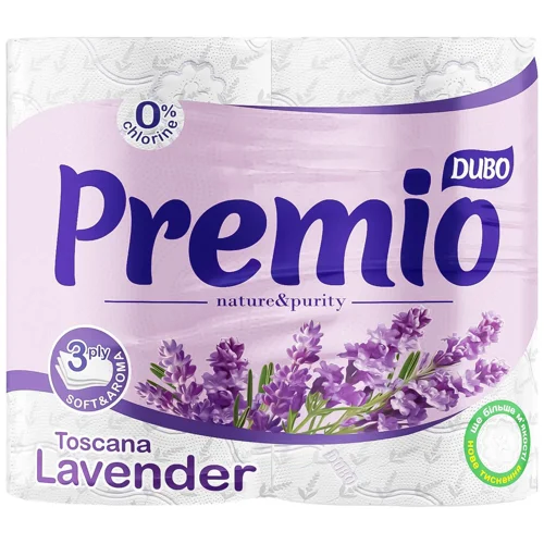 Туалетний папір Диво Premio Toscana Lavender 3-шаровий 4шт