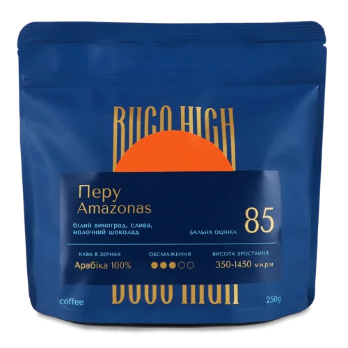 Кава Натуральна Смажена В Зернах Amazonas Перу Buco В/ґ, 250г