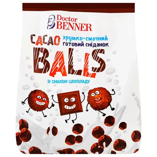 Сніданок Doctor Benner Cacao Balls смак шоколаду, 400г