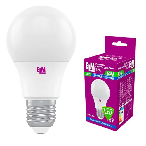 Лампа ELM LED B60 8W PA10S E27 4000 18-0186