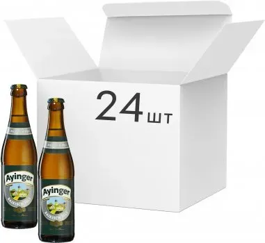 Упаковка пива Ayinger Bairisch Pils світле фільтроване 5.3% 0.33л 24 шт