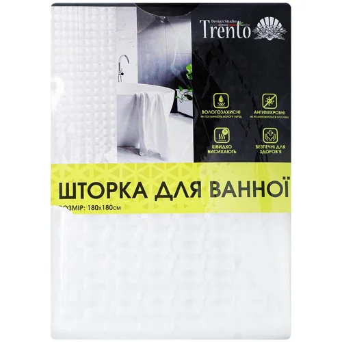 Шторка Trento для ванної кімнати прозора 180*180см