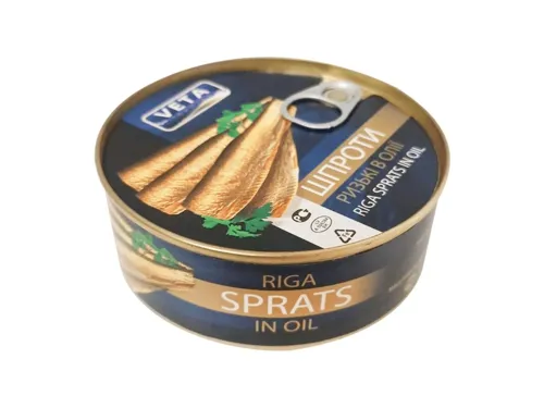 Шпроти Veta Trading ризькі в олії 240г