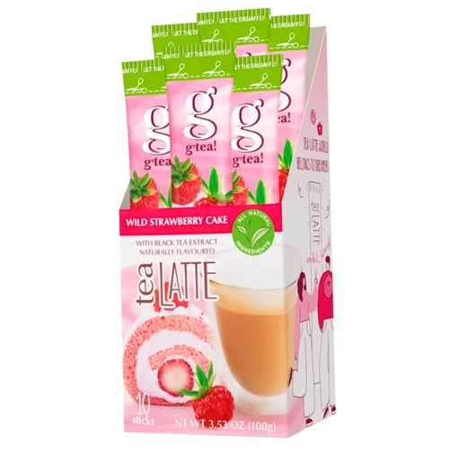 Напій на основі чорного чаю G'tea! Латте Суничний бісквіт 10г*10шт