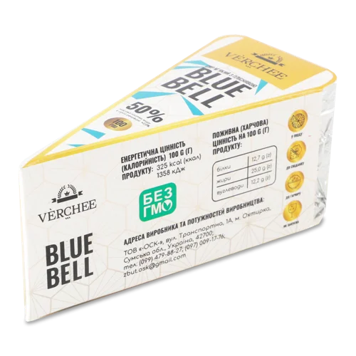 Сир 50% М'який з Пліснявою Blue Bell Verchee к/у, 100г