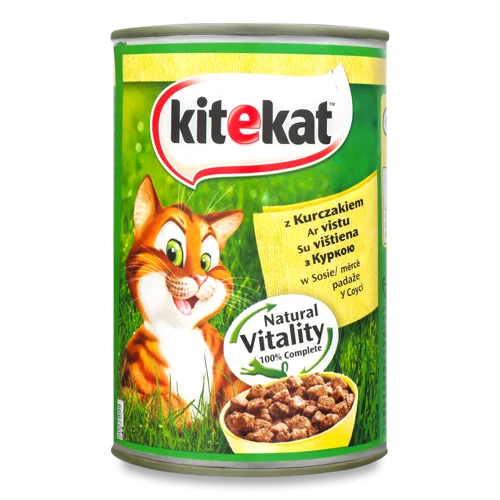 Вологий Корм З Куркою В Соусі Для Дорослих Котів Kitekat З/б 400г