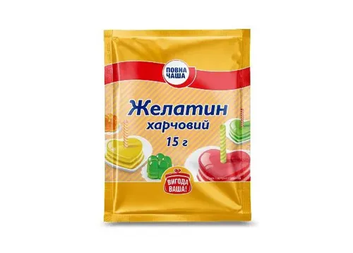 Желатин «Повна Чаша»® харчовий, 15г