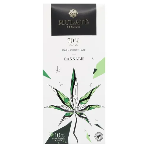 Шоколад чорний Mulate Premium з конопляним білком та насінням 70%, 90г