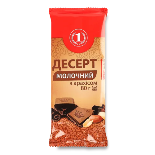 Десерт Молочний З Арахісом, В/ґ, ТМ '1', 80г
