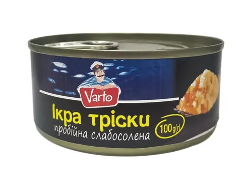 Ікра тріски Varto пробійна слабосолена 100г
