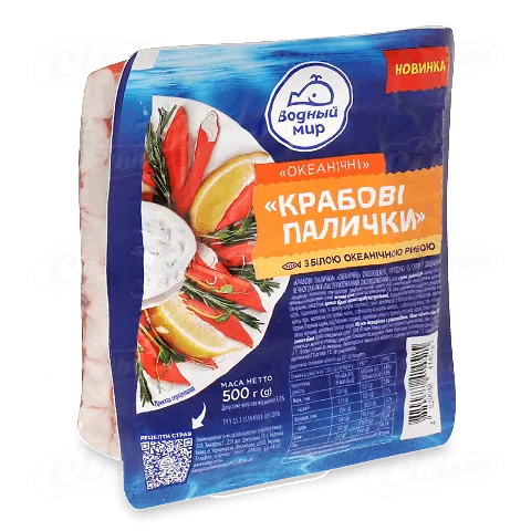 Палочки крабові «Водний Світ» охолоджені, 500г