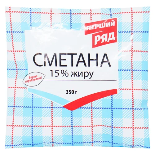 Сметана Перший Ряд 15% 350г