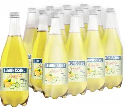 Упаковка напою сокосодержащого Оболонь Lemonissimo Лимон-огурец 0.8л х 12 пляшок